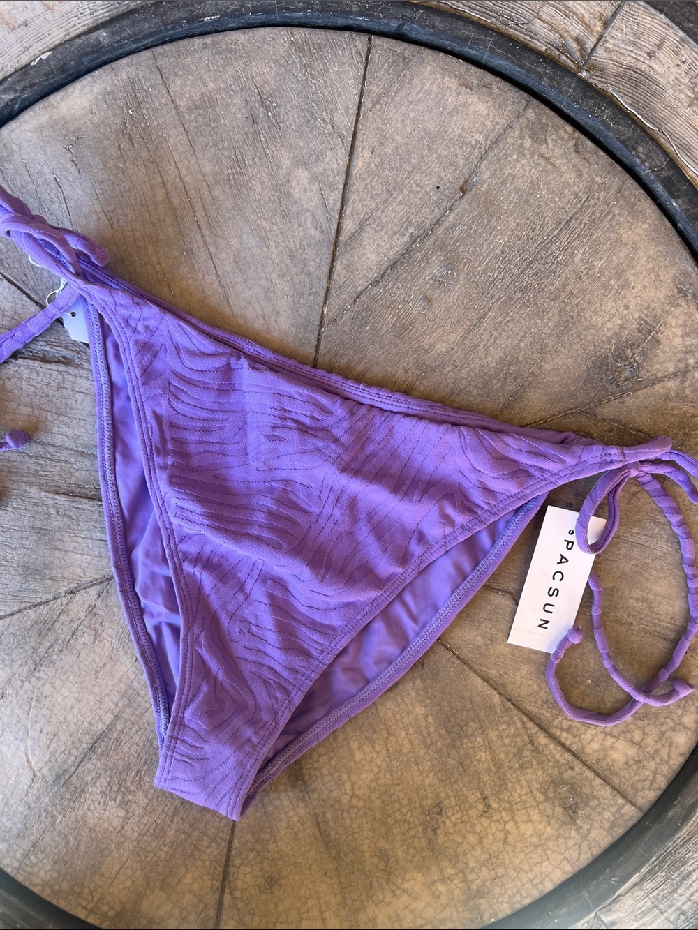 PacSun Lavender Textured Tie-Side Bikini Bottom juniors or run small B25